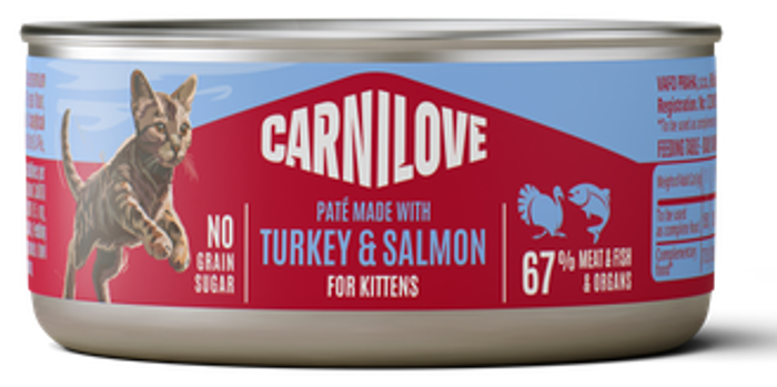 Carnilove® Paté Can Turkey & Salmon for Kittens 100gr
